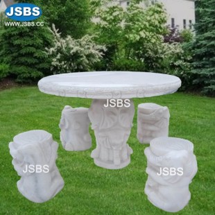 White Marble Dining Table Set, JS-T004